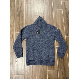 Fjallraven Lada Sweater Wool Blend Gray Shawl Collar Size S Outdoor